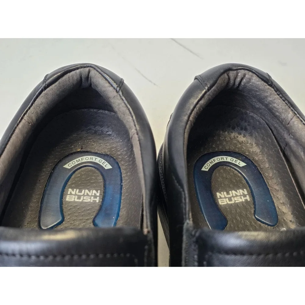 Nunn Bush‎ Men's Dress Shoes Size 13 Black Leather Slip On Comfort Gel Loafers
